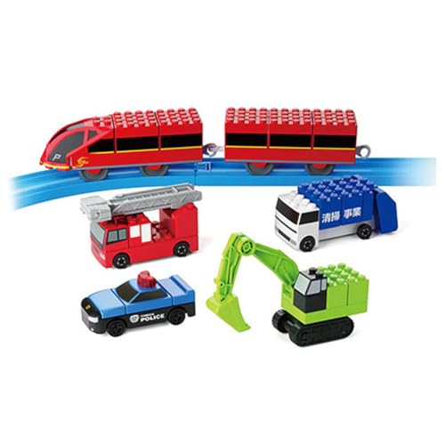 タカラトミー トミカ・プラレールブロック エントリーセット (ブロック